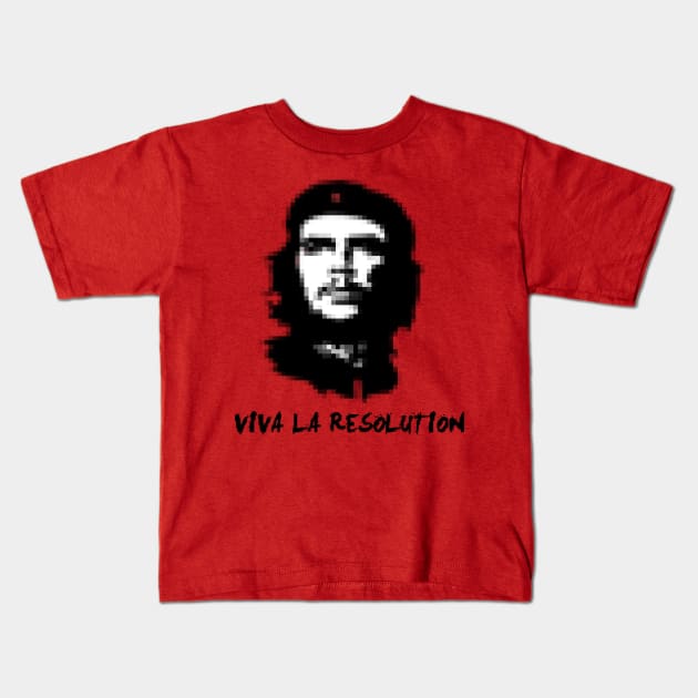Viva La Resolution Pixel Che Guevara Kids T-Shirt by Quentin1984